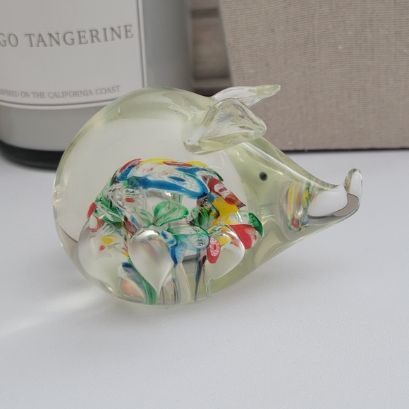 Lewile glass hand blown millefiori paper weight pig - Picture 3 of 9